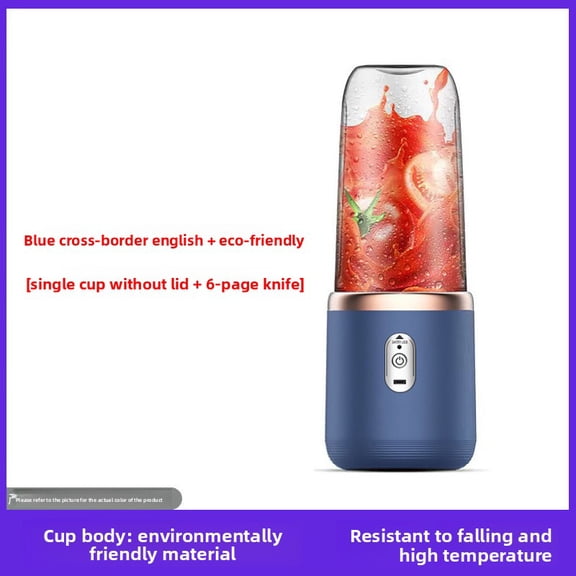 Portable blender - 400-watt personal milkshake mixer cup, rechargeable USB mini juicer, suitable for travel, home, and gym use