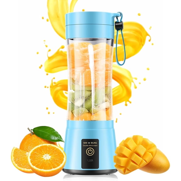 Portable blender, designed specifically for making smoothies and shakes - wireless personal size mini blender, with travel cup, charging, suitable for sports/picnic