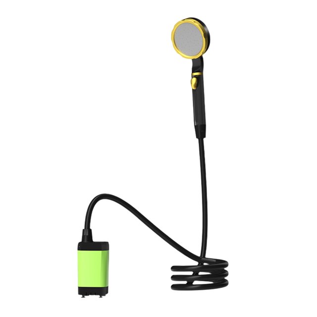 Portable camping shower, camping shower with rechargeable battery and