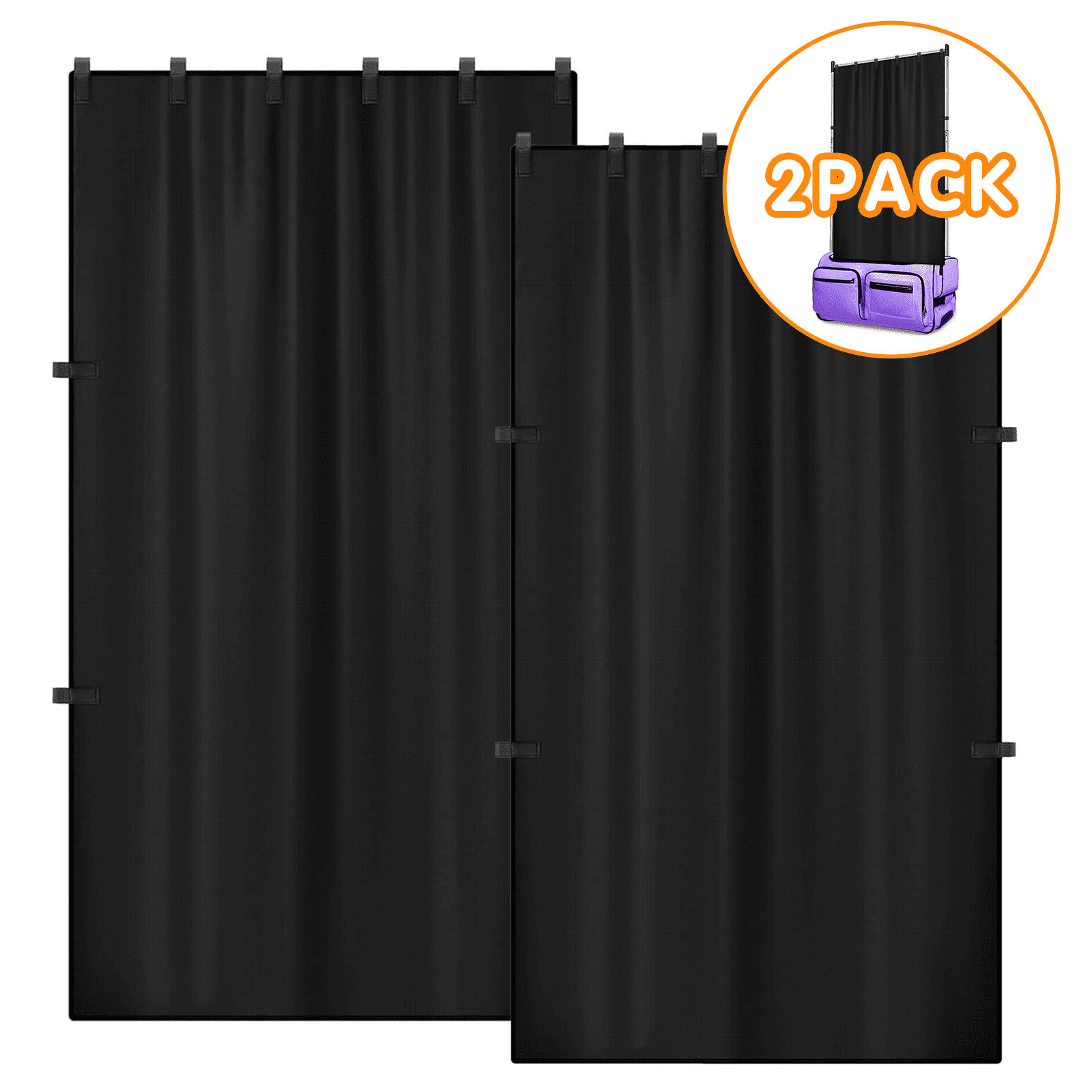 GOGHOST Portable dance curtain with Velcro sides, suitable for changing clothes and camping partition, 2PC