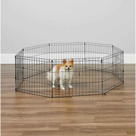 Portable dog sports fence and game fence, 24 "wide x 30" high, no door, black