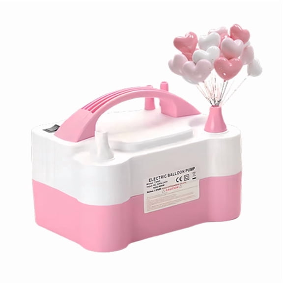 no!no! Portable Double Nozzle Corded Electric Balloon Inflator, Pink