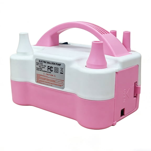 Portable Double-Nozzle Electric Balloon Inflator - Pink, Rapid Inflation for Parties & Decorations