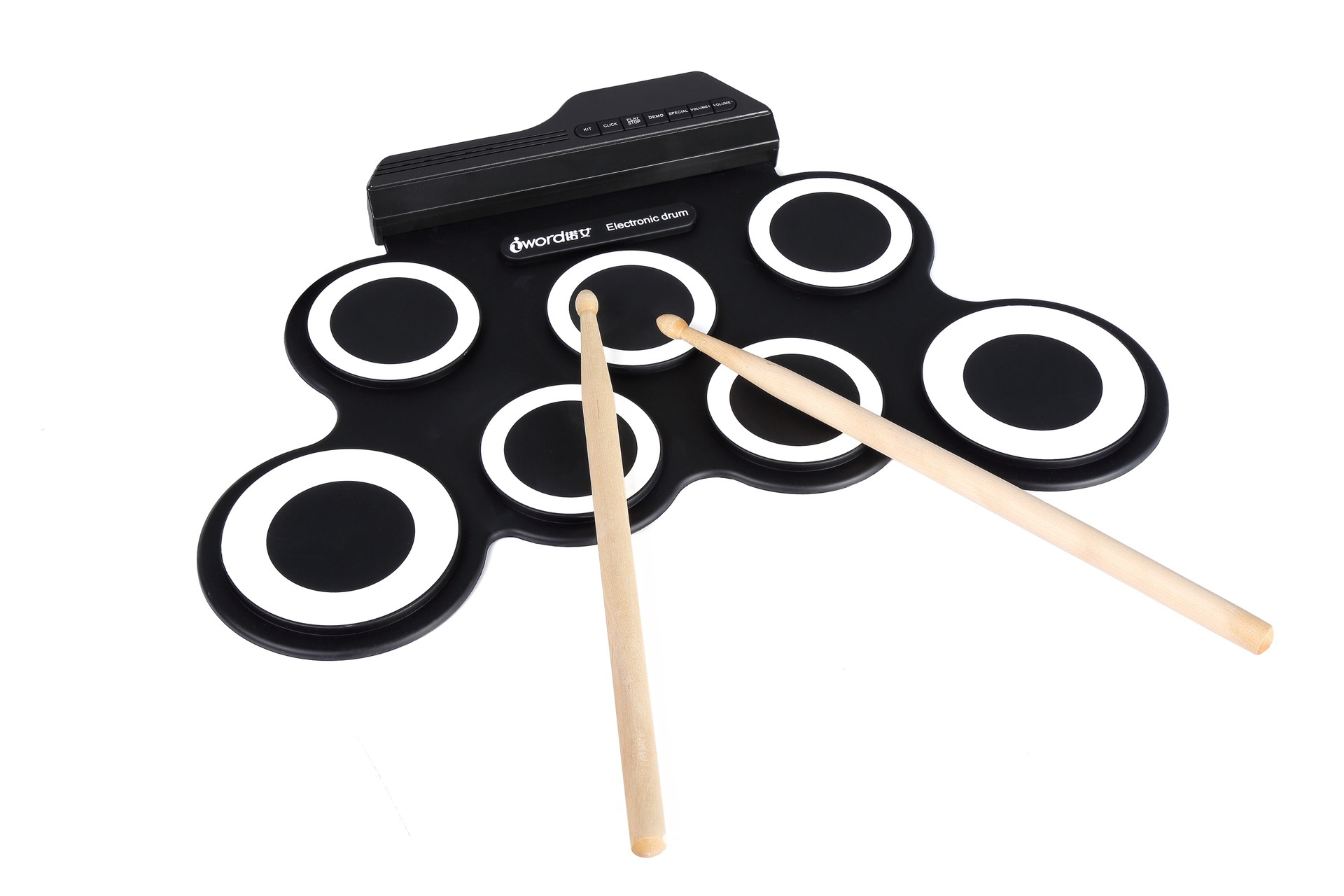 Portable electronic drum kit, handrolled USB electronic drum portable