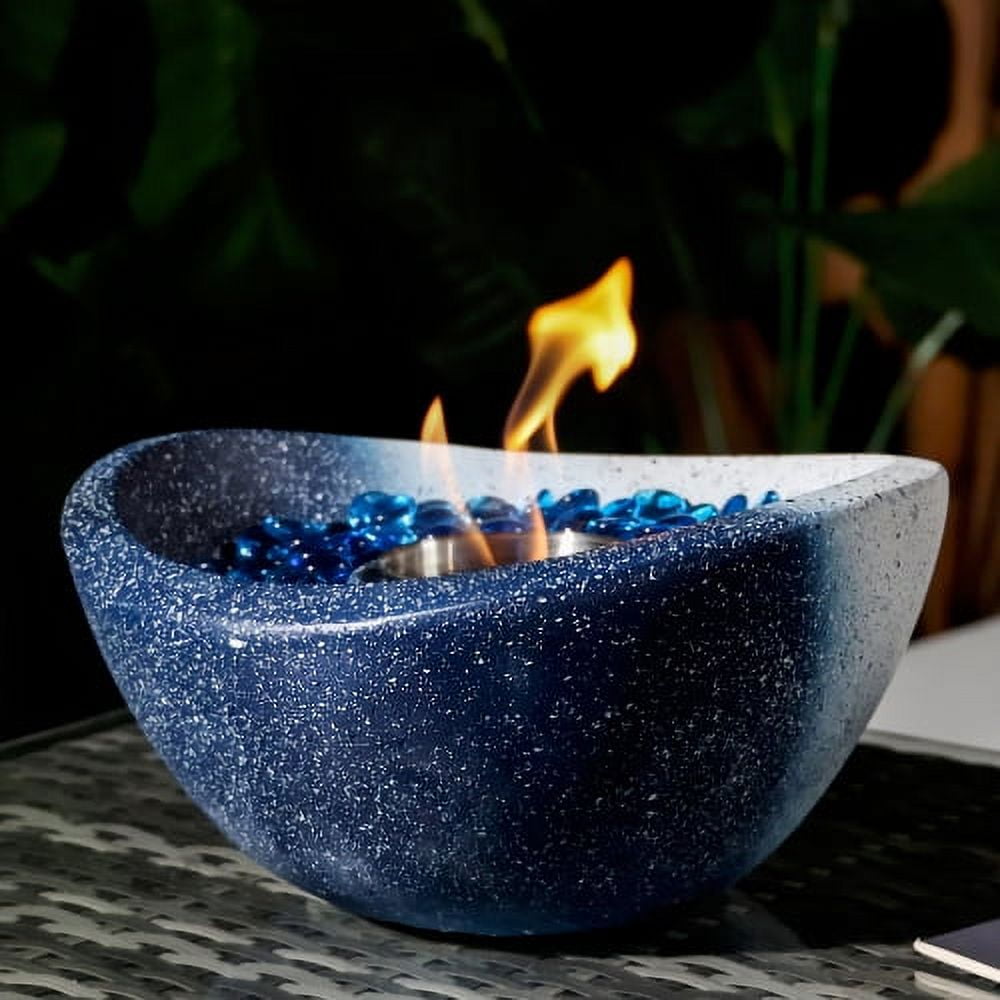 Portable fireplace for indoors White+Blue mini fireplaces Concrete