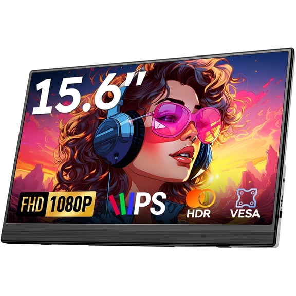Portable  for Laptop FHD 15.6" 1080P -Slim -C& External Second Screen for Laptop Travel  Dual Speaker-Screen Extender for PC//Phone//5//-VESA*2