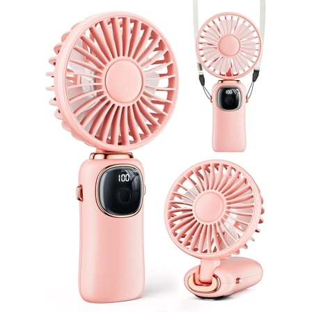 Portable handheld fan, 4000mAh battery-powered fan with LED display, three-in-one personal small fan