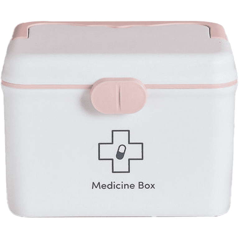 Portable handled medicine first aid box plastic medicine basic