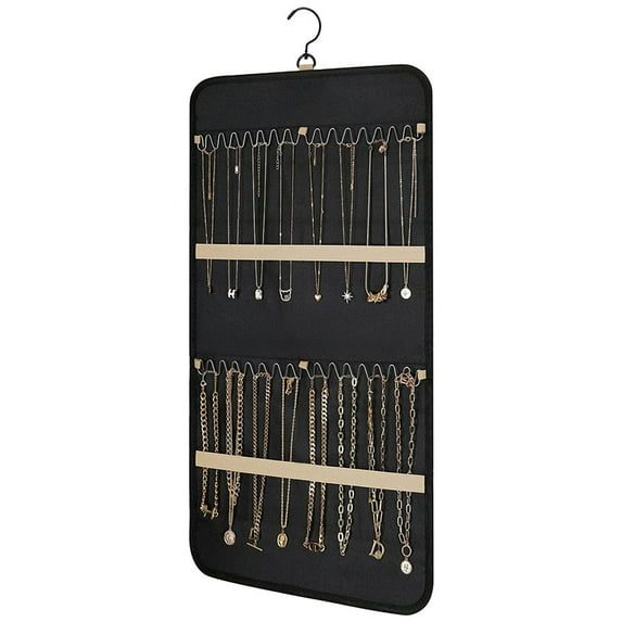 Portable hanging jewelry storage roll with hook