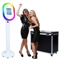 thumbnail image 1 of Portable iPad Photo Booth Stand with RGB Ring Light - Compatible with 10.2" to 13" iPad Pro/Air, Party Selfie Station for Weddings & Corporate Events (White/Flight Case)​, 1 of 12