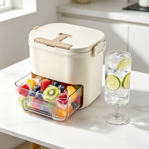 Portable ice Maker, 2026 Household Countertop Ice Maker Machine with Handle, 52 Grid ice Making Box with Sealed Lid and Shovel for Home Office Outdoor