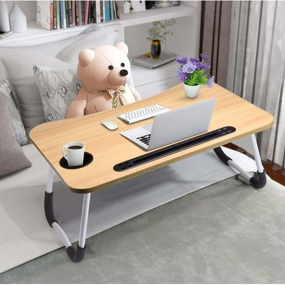 Portable laptop desk ideal for eating, reading and writing in bed, on the sofa, on the floor - stable, durable and foldable