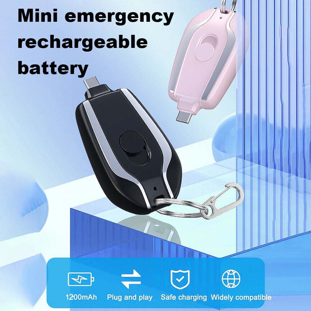 Portable mini keychain power bank 1200mAh battery power bank Android ...