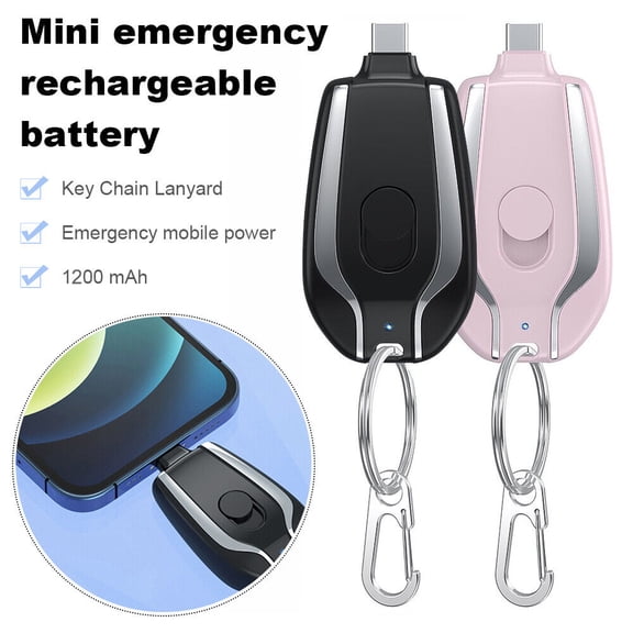 Portable mini keychain power bank 1200mAh battery power bank Android mobile phone Type-c interface universal