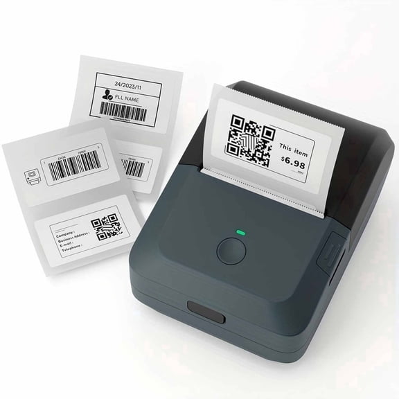 Portable Mini Wireless Label Printer, Compatible with iOS & Android, Thermal Barcode Sticker Maker for Home Office Organization