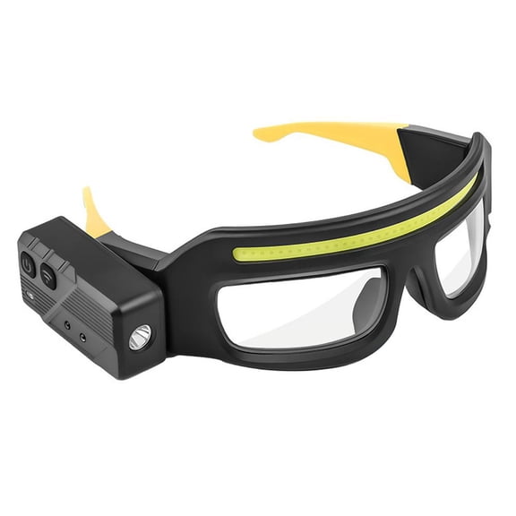 Dual Light Glasses Clip Lamp, Type-C Rechargeable Mini Headlamp with Smart Sensor, 5 Modes IPX4 Waterproof for Fishing Running Camping