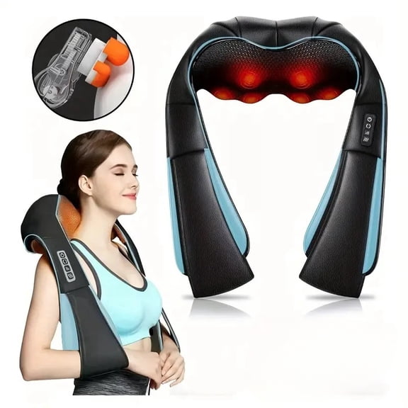 Portable neck, shoulder and waist massager, imitating human hand kneading and hot compress, easily relieves muscle soreness, multi-scenario use, relieves deep tissue pain, full-body relaxation gift
