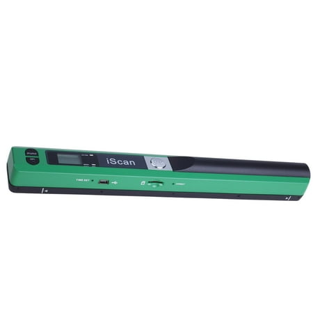 Portable ner for A4 Document Photos 300/600/900DPI Support Micro Card Photo JEPG PDF Format - Green, 255x28x25mm