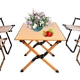 thumbnail image 1 of Portable picnic table rollable cake roll aluminum alloy table top, foldable X-shaped bracket and handbag, 1 of 5