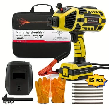Portable welding machine, handheld welding machine with IGBT inverter with variable current regulation, portable arc welding gun suitable for 3/32 "-1/8" wire rod welding machine complete equipment