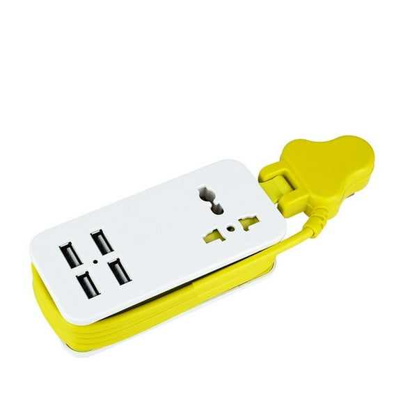 Portable1/2 Outlet Travel Power Strip Adapter Surge Protector 4 Smart USB Ports Desktop Wall Charger Station 5ft Extension Cord