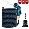 thumbnail image 1 of PortableOut 100ft Expandable Flexible Garden Water Hose, 10 Spray Nozzle, Outdoor, Yard, Car Wash, 1 of 7