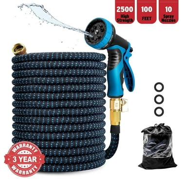 PortableOut 100ft Expandable Flexible Garden Water Hose, 10 Spray Nozzle, Outdoor, Yard, Car Wash