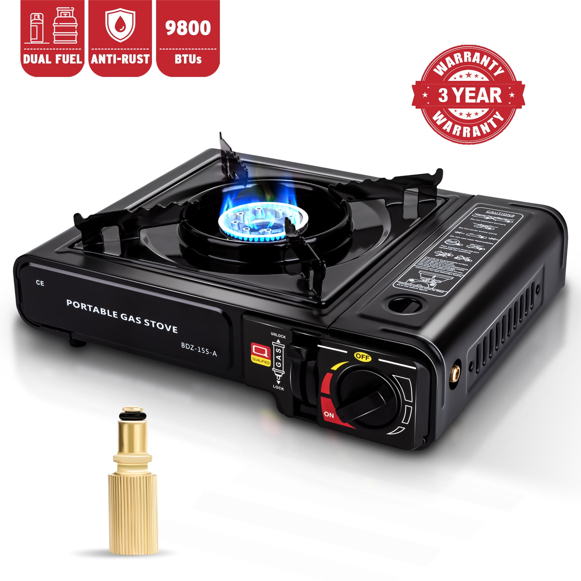 PortableOut Camping Gas Stove with Dual Fuel Butane Propane