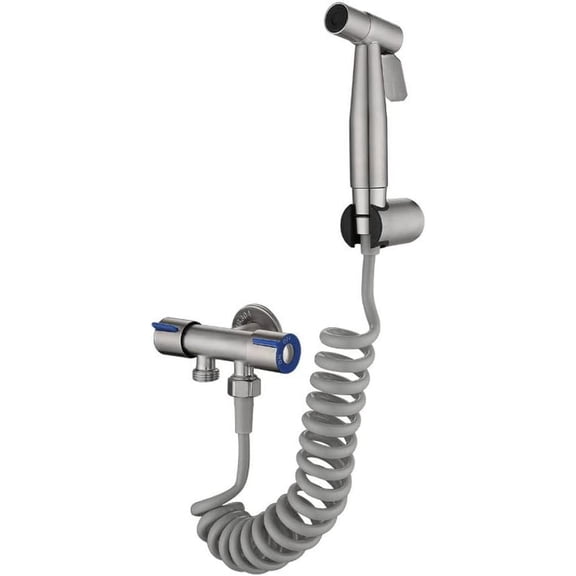 PortableSprayer Stainless Steel Toilet Faucet Bathroom Valve Set Hygienic Shower for Ass G1/2