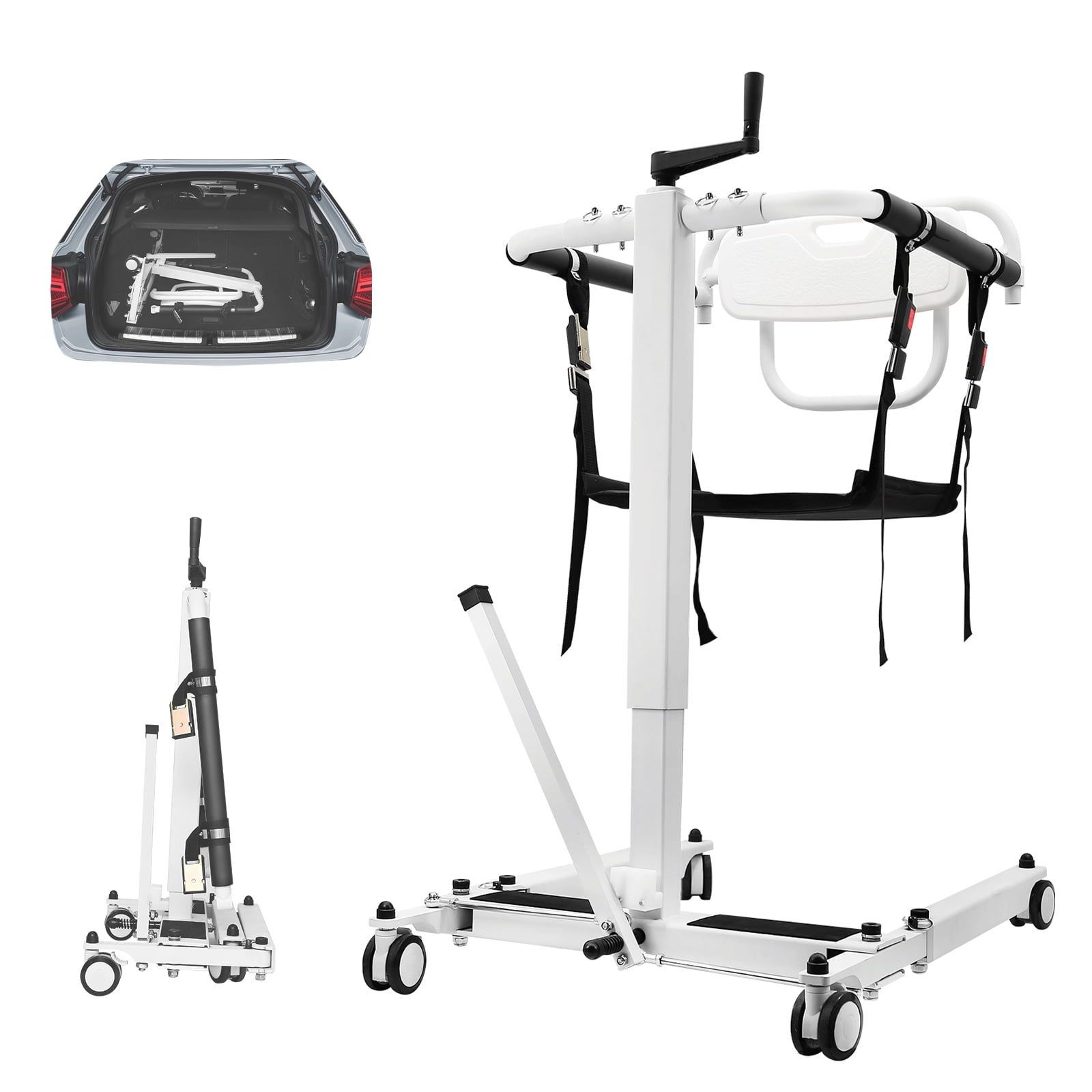 PortableTransport Chair Easy Transfer Wheelchair for Travel，Patient Lift Transfer Chair
