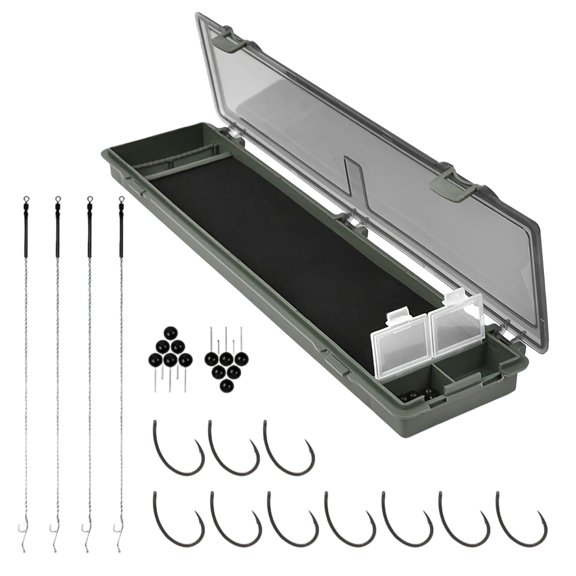 Portables Carps Fishing Gears Box Durability Plastic Carps Fishing Gear Case for Hook and Baits Protecting