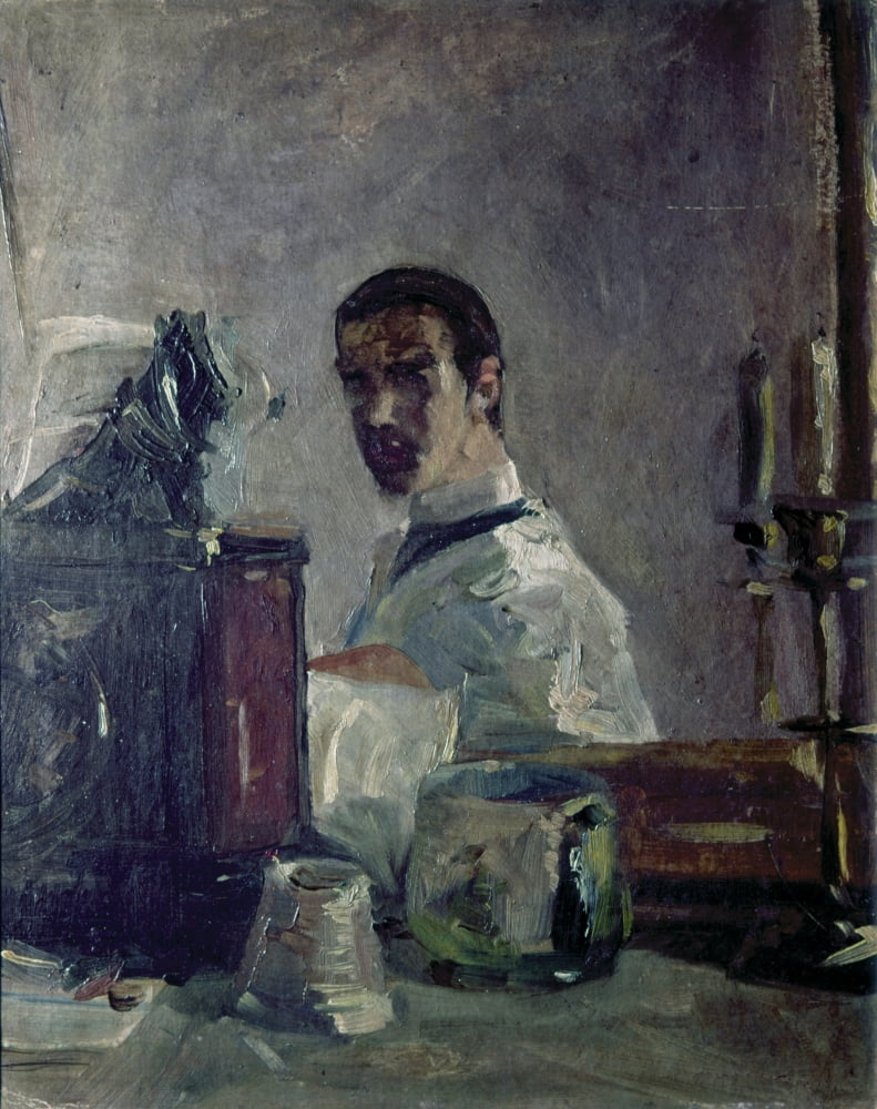 Portait Of Lautrec In Front Of A Mirror (Portrait De Lautrec Devant Une Glace) Canvas Art - (18 x 24)