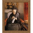 thumbnail image 1 of Portait of Madame Martial Caillebote (the artist's mother) 28x32 Large Gold Ornate Wood Framed Canvas Art by Gustave Caillebotte, 1 of 2