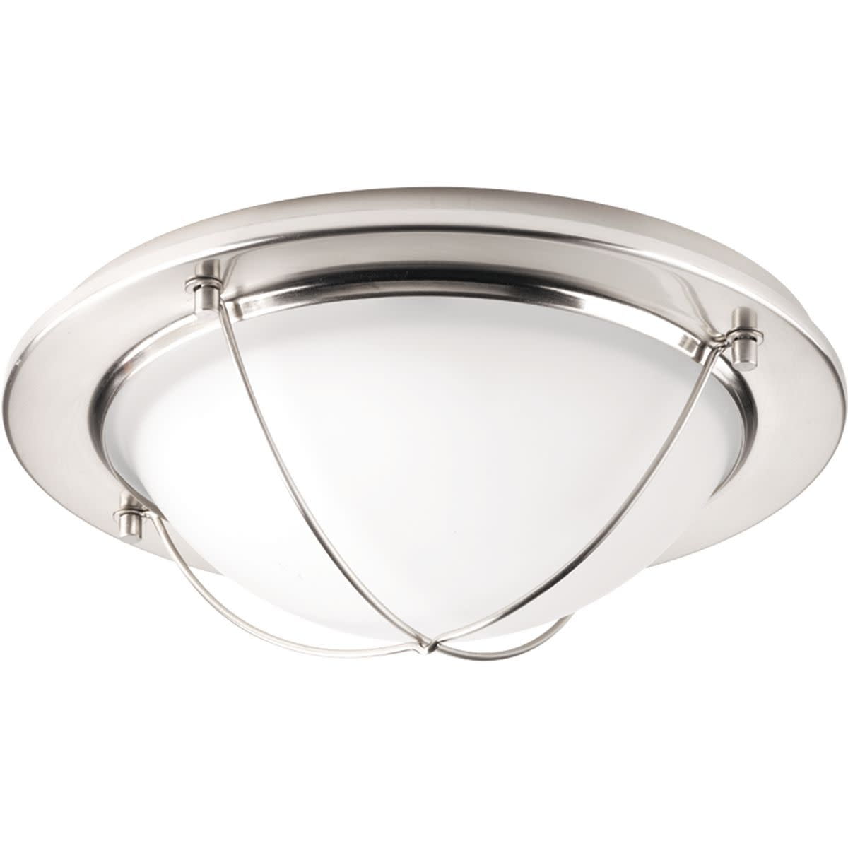 Portal Collection 11" Brushed Nickel LED Flush Mount with Etched Glass