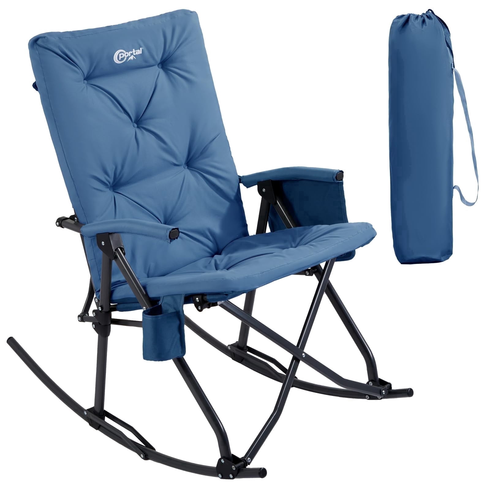 Portal Folding Rocking Chair Thick Padded Rocking Recliner Chair ...