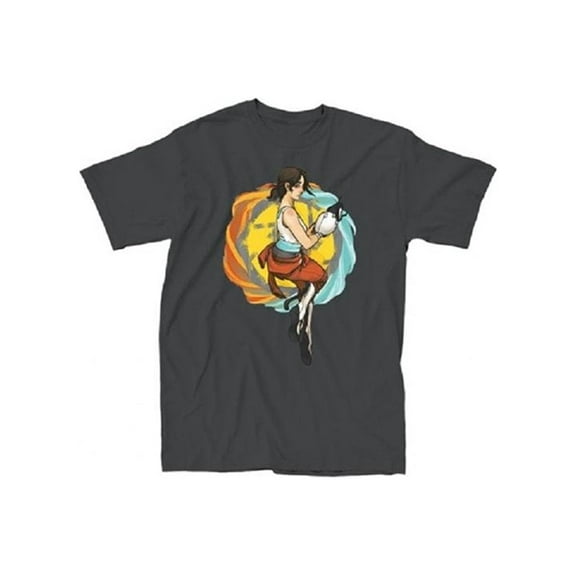 Portal Mens T-Shirt - Chell Jumping Back Portal Attack