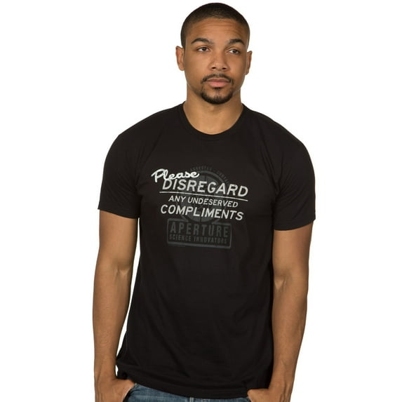 Portal Mens T-Shirt - Please Disregard Undeserved Compliments Logo (X-Large)