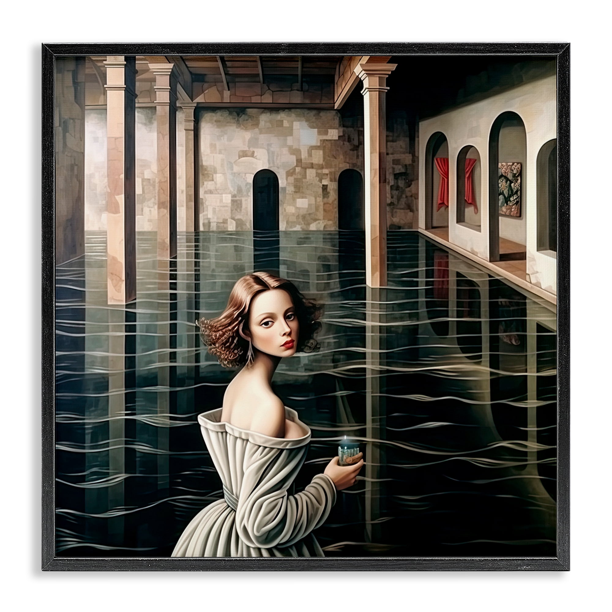 Portal Of Reflections Black Framed Giclee Art, design by Sasha