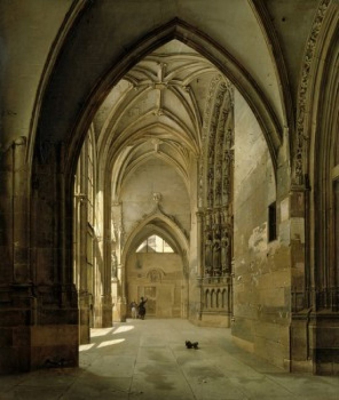 Portal of St Germain lAuxerrois 1831 Etienne Bouhot (1780-1862 French) Musee des Beaux-Arts Rouen Canvas Art - Etienne Bouhot (24 x 36)