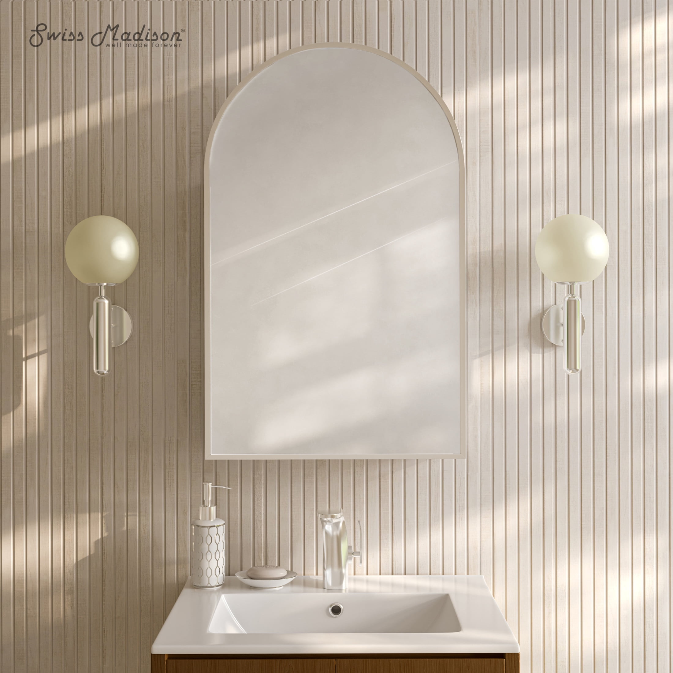 Porte 20 x 30 Arched Recessed/Wall Mount Medicine Cabinet with Mirror in Chrome