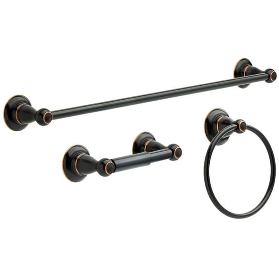 Porter 3 -Piece Bath Hardware Set with Towel Bar/Rack, Toilet Paper Holder, Hand Towel Holder in Oil Rubbed Bronze