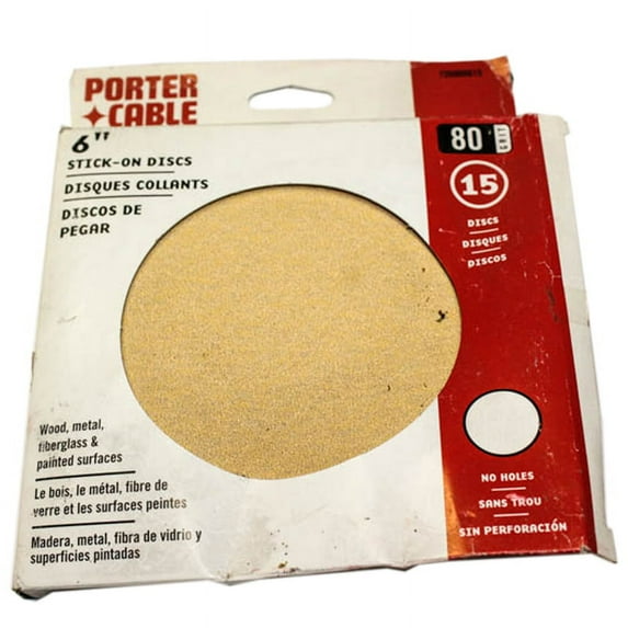Porter-Cable 726000815 6-Inch 80 Grit No-Hole Adhesive-Backed PC-726000815