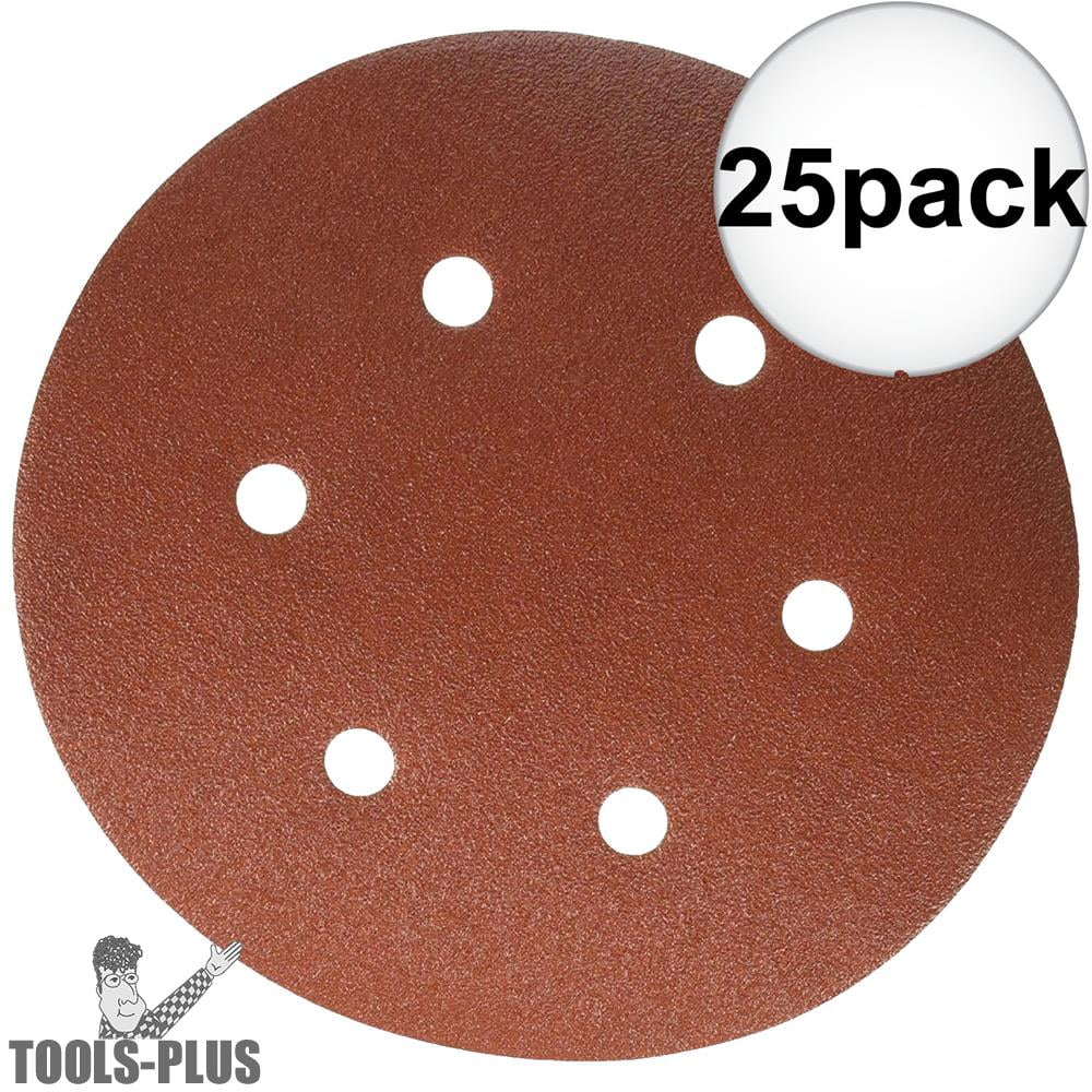 Porter Cable 736601225 - 6" 120 Grit Aluminum Oxide 6-Hole Hook-and-Loop Sanding Discs