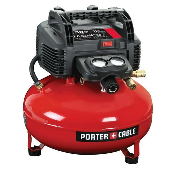 Porter-Cable C2002-ECOM 0.8 HP Oil-Free Pancake Air Compressor 6 gal