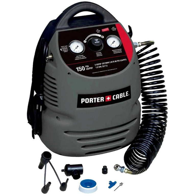 Porter Cable-CMB15 150 PSI, 1.5 Gallon Oil-Free Fully Shrouded Compressor Porter Cable-CMB15 150 PSI, 1.5 Gallon Oil-Free Fully Shrouded Compressor