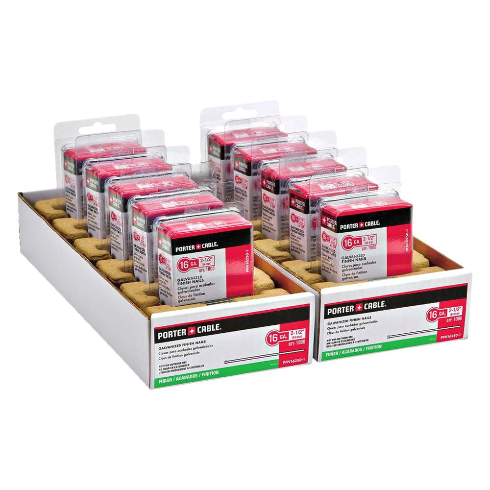 Porter Cable PFN16250 - 2-1/2" L 2500 Pieces Straight 16 Gauge Finish Nails