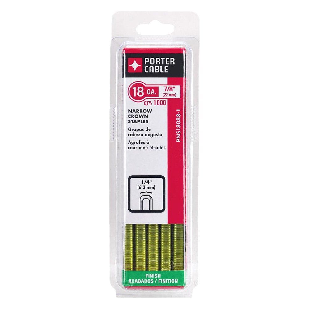 Porter Cable PNS18088-1 - 18 Ga. 7/8" 1000 In Pack Coated Narrow Crown Staples
