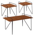 thumbnail image 1 of Porter Collection Flash Furniture 3 Piece Coffee and End Table Set in Cherry Wood Grain Finish and Black Metal Legs, 1 of 2