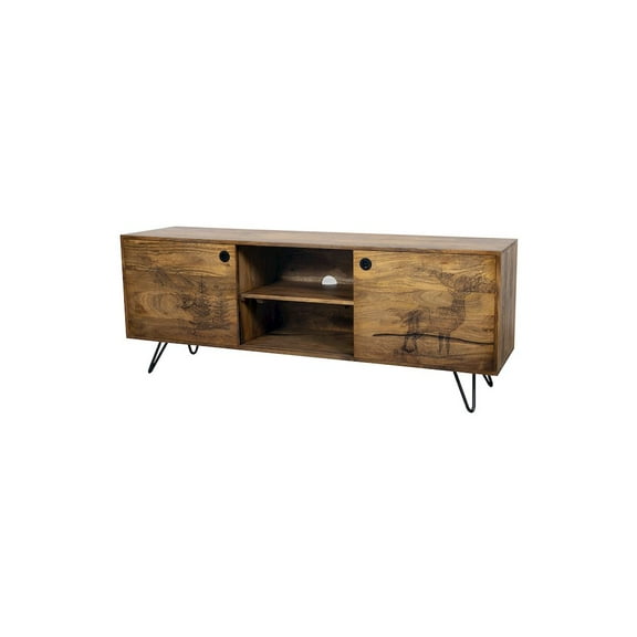 Porter Designs Alpine Solid Wood TV Stand - Natural