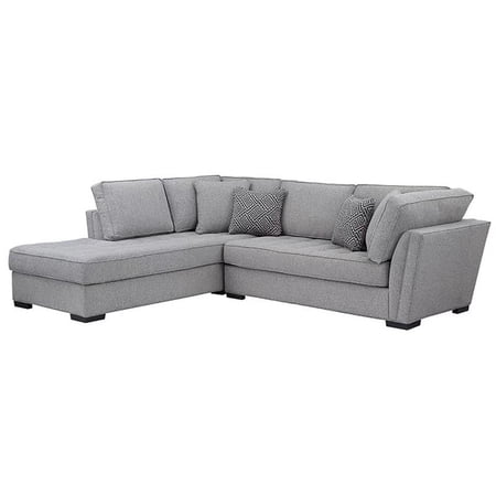 Porter Designs Arcadia Fabric Tufted Left-Hand Facing Sectional in Gray